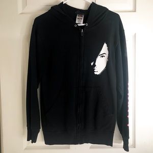 RARE Aaliyah Zip Up Sweatshirt Hoodie in Black